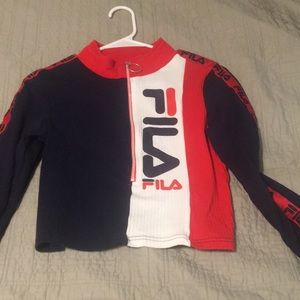 Fila zip up crop top